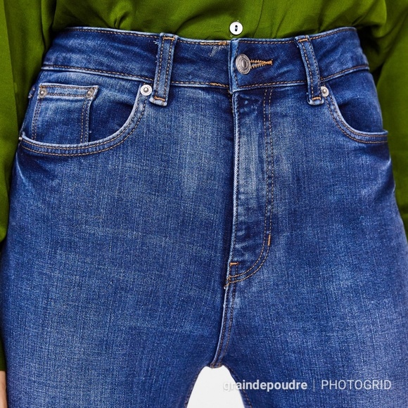 Zara Premium High Waist Bi Stretch Blue Jeans 38 6 - Picture 4 of 4